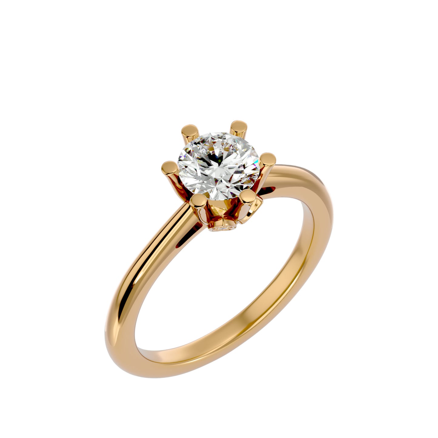 Half bezel round diamond engagement ring