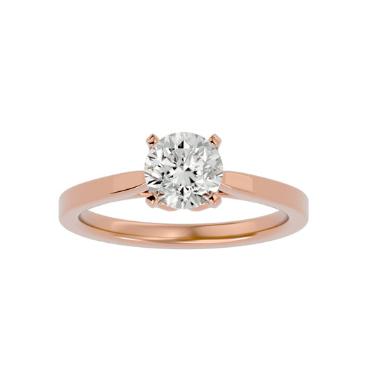 Mabel petal round diamond engagement ring