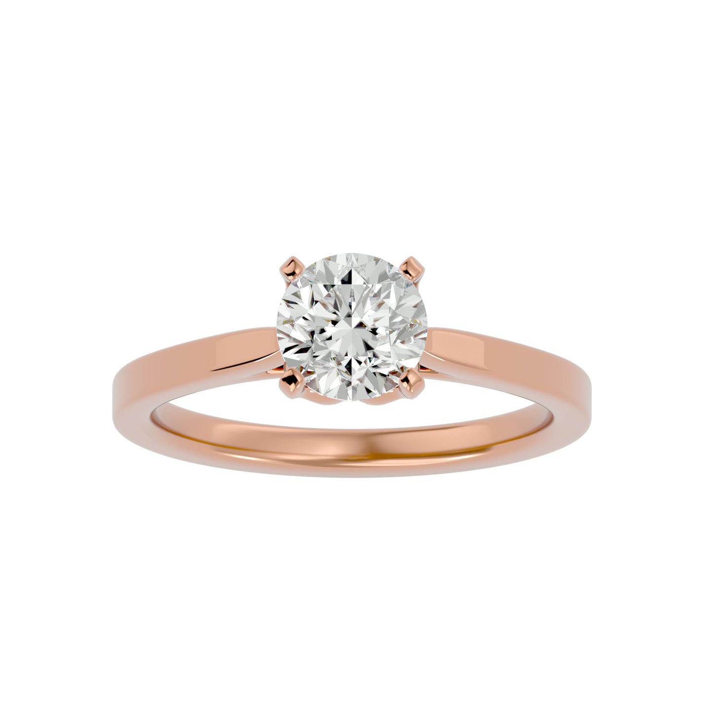 Mabel petal round diamond engagement ring