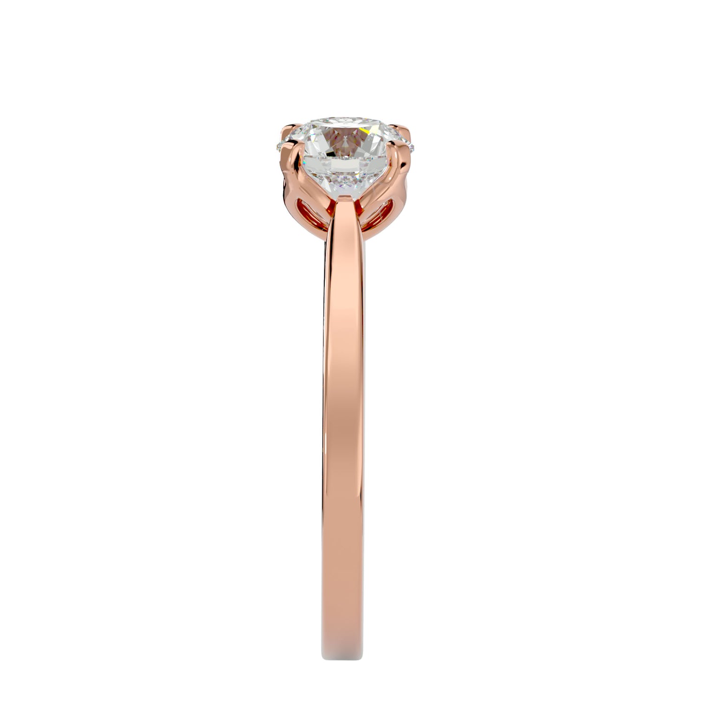 Mabel petal round diamond engagement ring