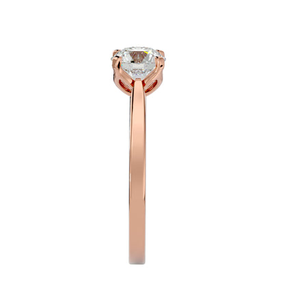 Mabel petal round diamond engagement ring