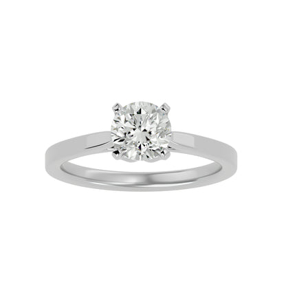 Mabel petal round diamond engagement ring