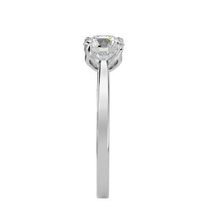 Mabel petal round diamond engagement ring