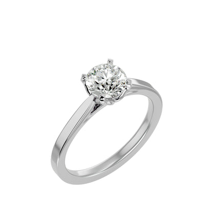 Mabel petal round diamond engagement ring