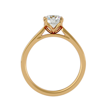Mabel petal round diamond engagement ring