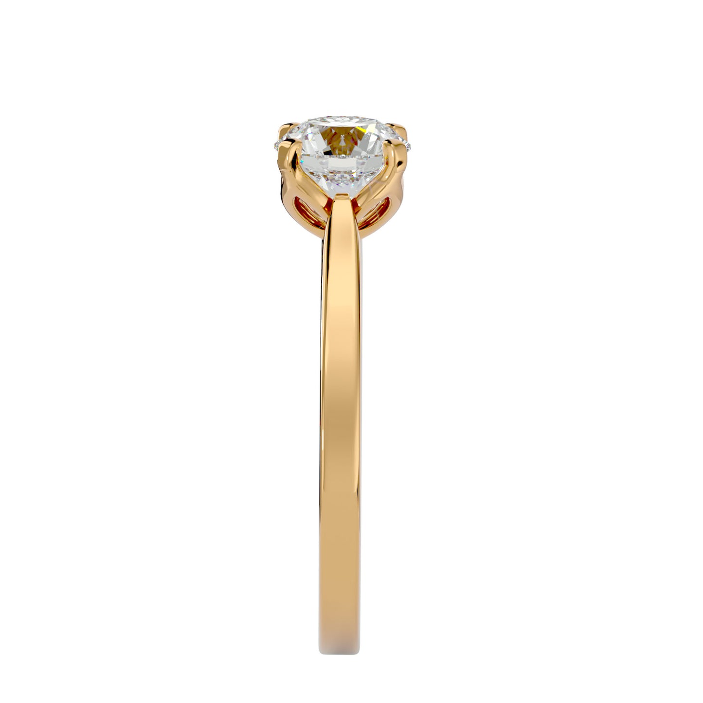 Mabel petal round diamond engagement ring
