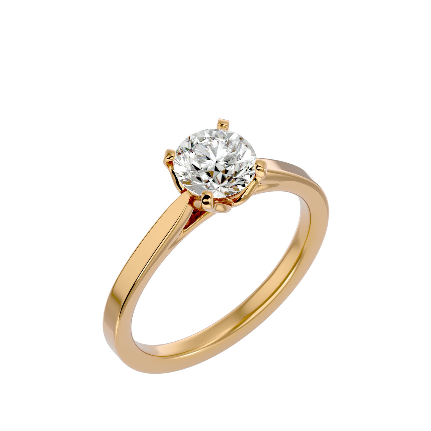 Mabel petal round diamond engagement ring