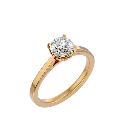 Mabel petal round diamond engagement ring