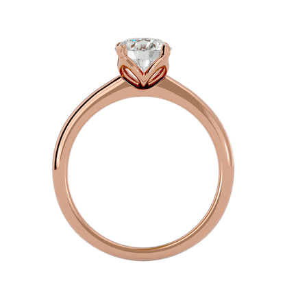 Spiral round diamond engagement ring