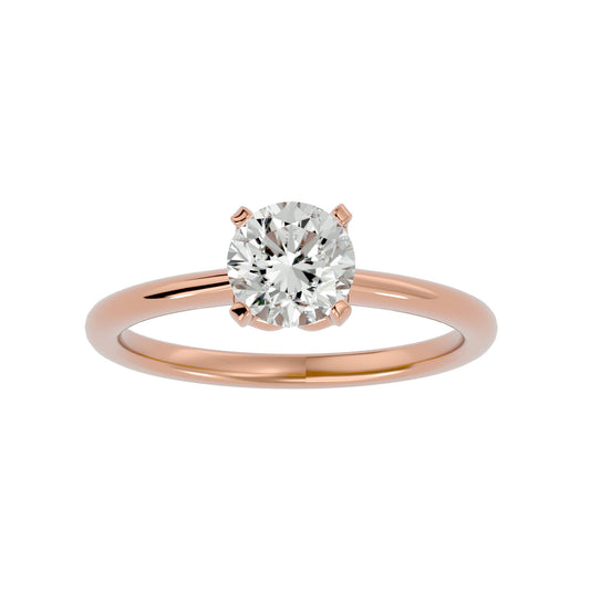 Spiral round diamond engagement ring