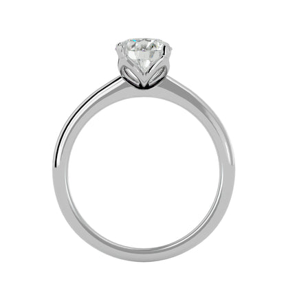 Spiral round diamond engagement ring