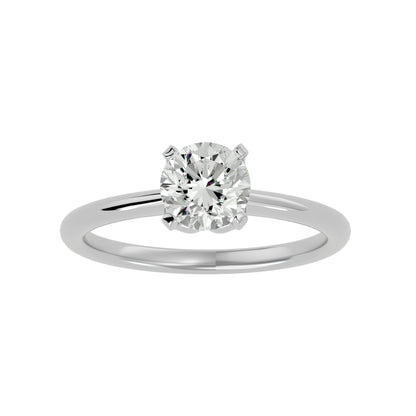 Spiral round diamond engagement ring