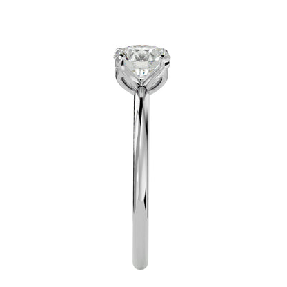 Spiral round diamond engagement ring