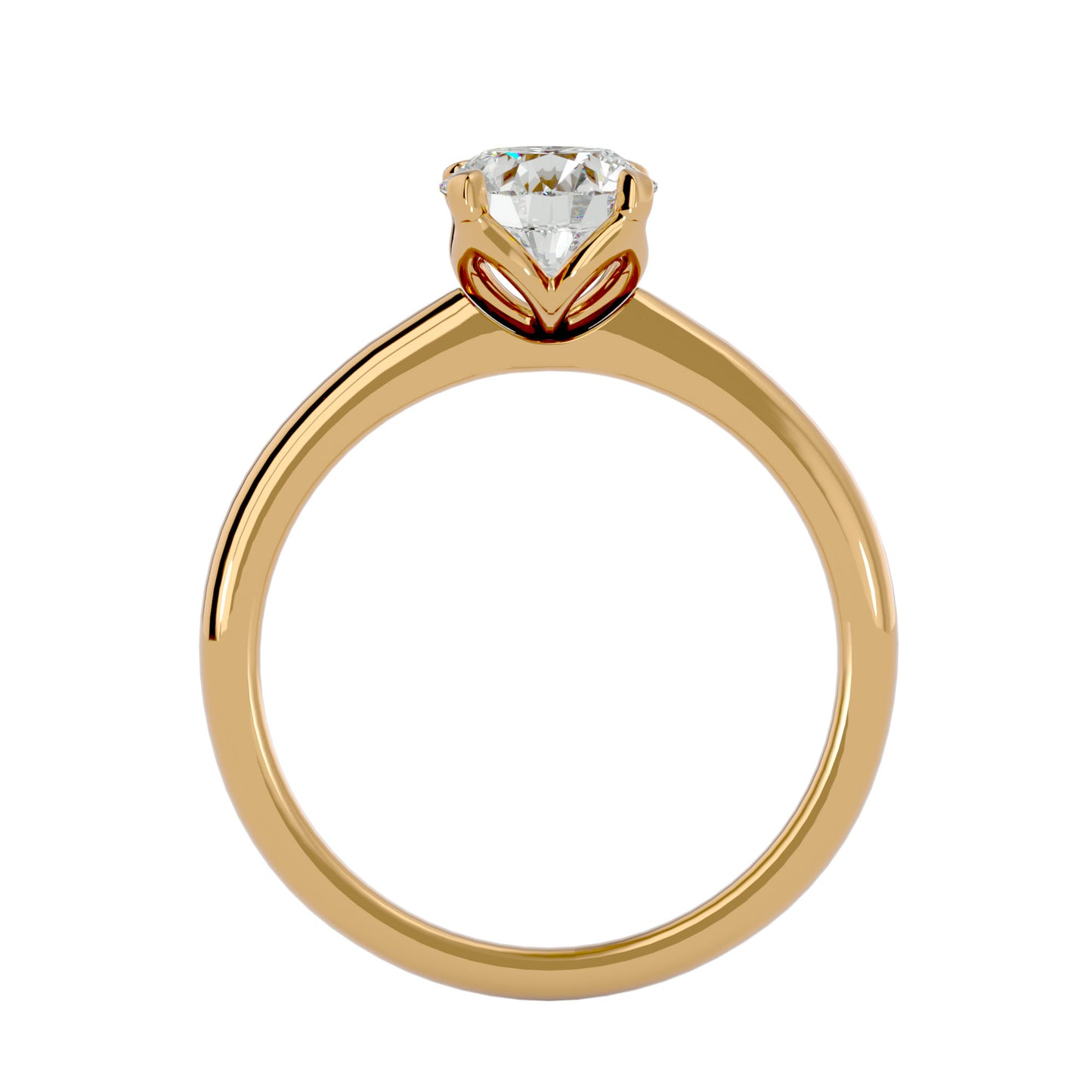 Spiral round diamond engagement ring
