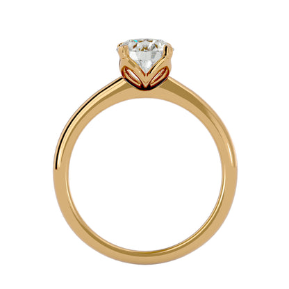 Spiral round diamond engagement ring