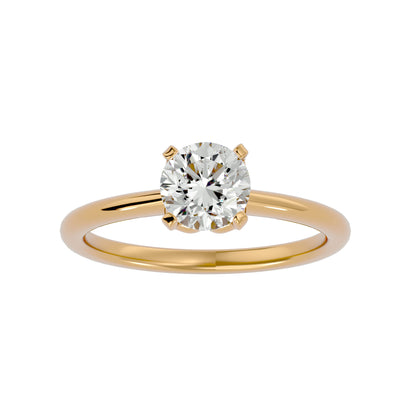 Spiral round diamond engagement ring
