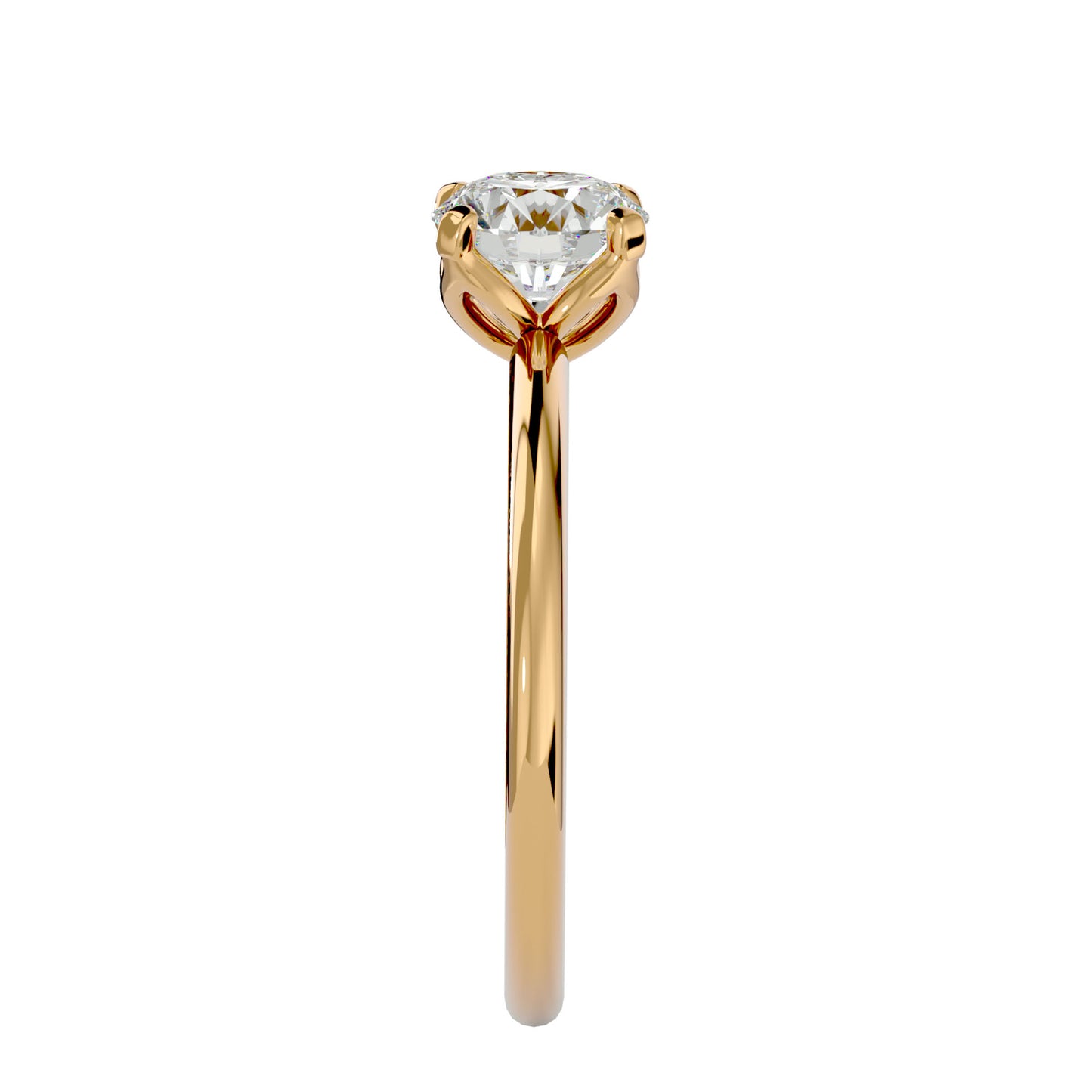Spiral round diamond engagement ring