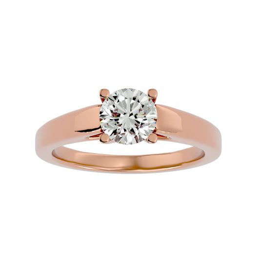 Round bypass diamond engagement ring