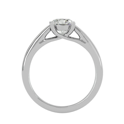 Round bypass diamond engagement ring