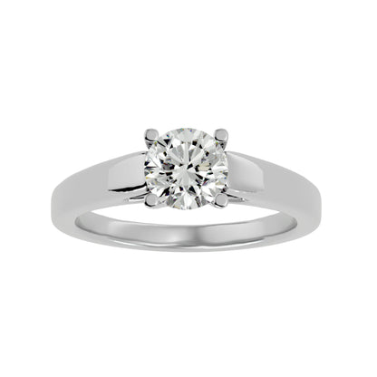 Round bypass diamond engagement ring