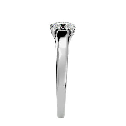 Round bypass diamond engagement ring