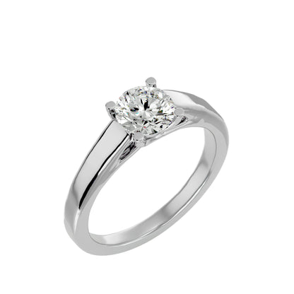 Round bypass diamond engagement ring