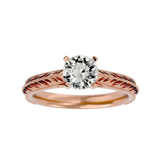 Twisted Elegance round diamond engagement ring
