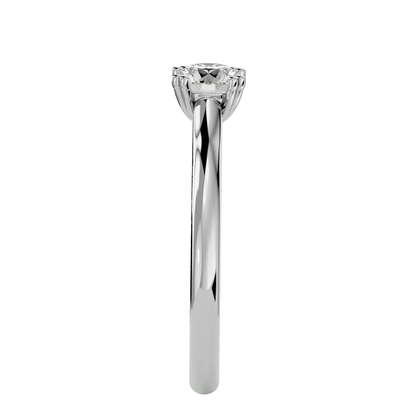 Split prong diamond engagement ring
