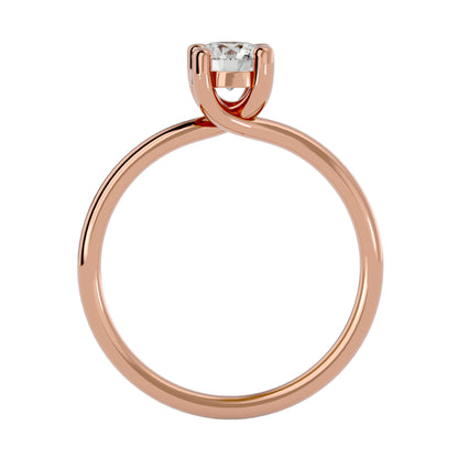 Arina Side stone milligrain diamond engagement rinf