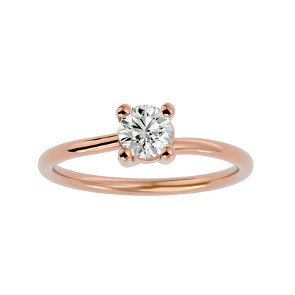 Arina Side stone milligrain diamond engagement rinf
