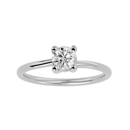 Arina Side stone milligrain diamond engagement rinf