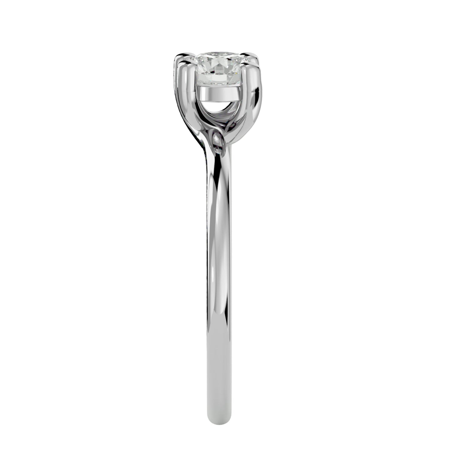 Arina Side stone milligrain diamond engagement rinf