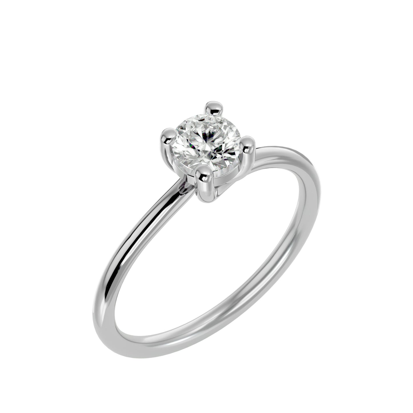 Arina Side stone milligrain diamond engagement rinf