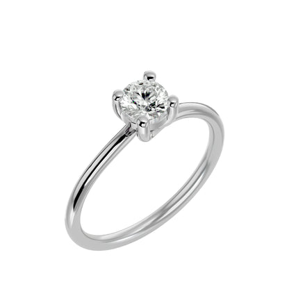 Arina Side stone milligrain diamond engagement rinf