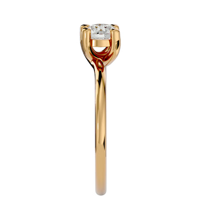 Arina Side stone milligrain diamond engagement rinf