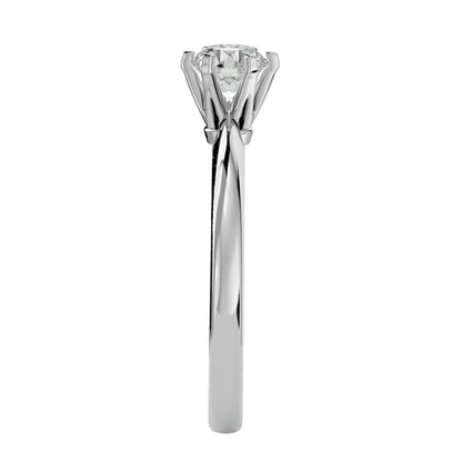 Round channel diamond engagement ring