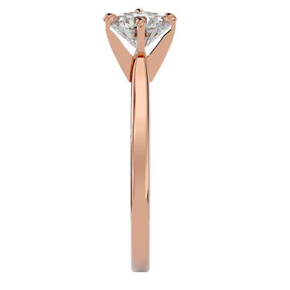 Bubble shank round diamond engagement ring
