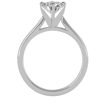 Bubble shank round diamond engagement ring