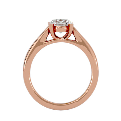Bypass shank round diamond engagement ring