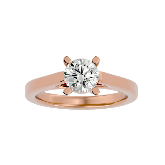 Bypass shank round diamond engagement ring