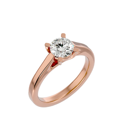 Bypass shank round diamond engagement ring
