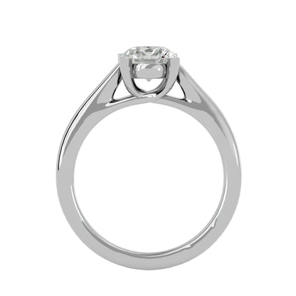 Bypass shank round diamond engagement ring