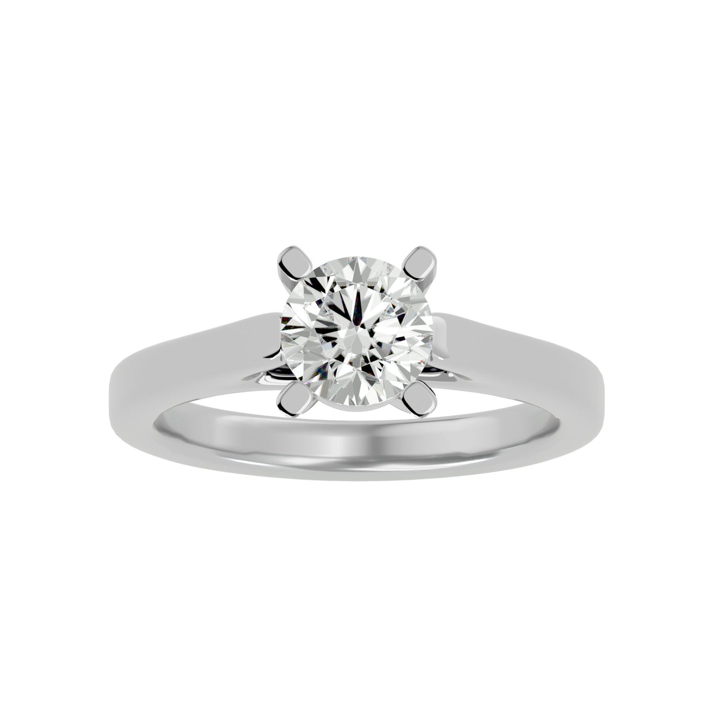 Bypass shank round diamond engagement ring