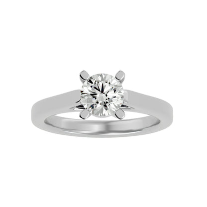 Bypass shank round diamond engagement ring