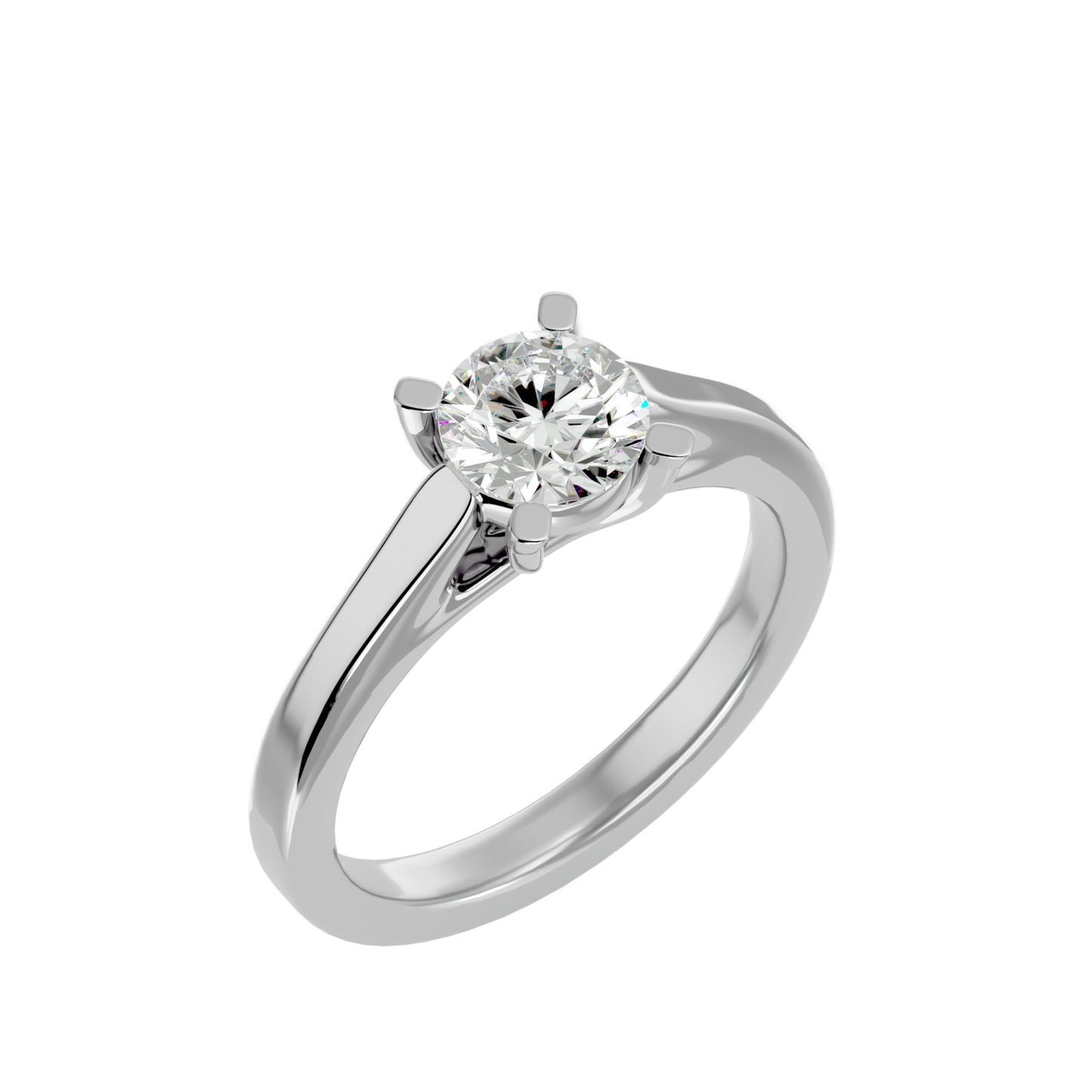 Bypass shank round diamond engagement ring