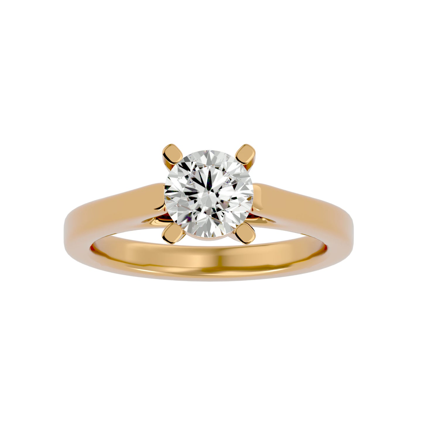 Bypass shank round diamond engagement ring