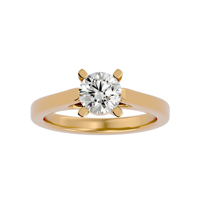 Bypass shank round diamond engagement ring